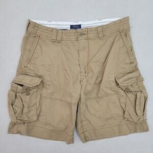 Polo Ralph Lauren Cargo Shorts Mens 38 Khaki Classic Polo Chino Utility Pockets